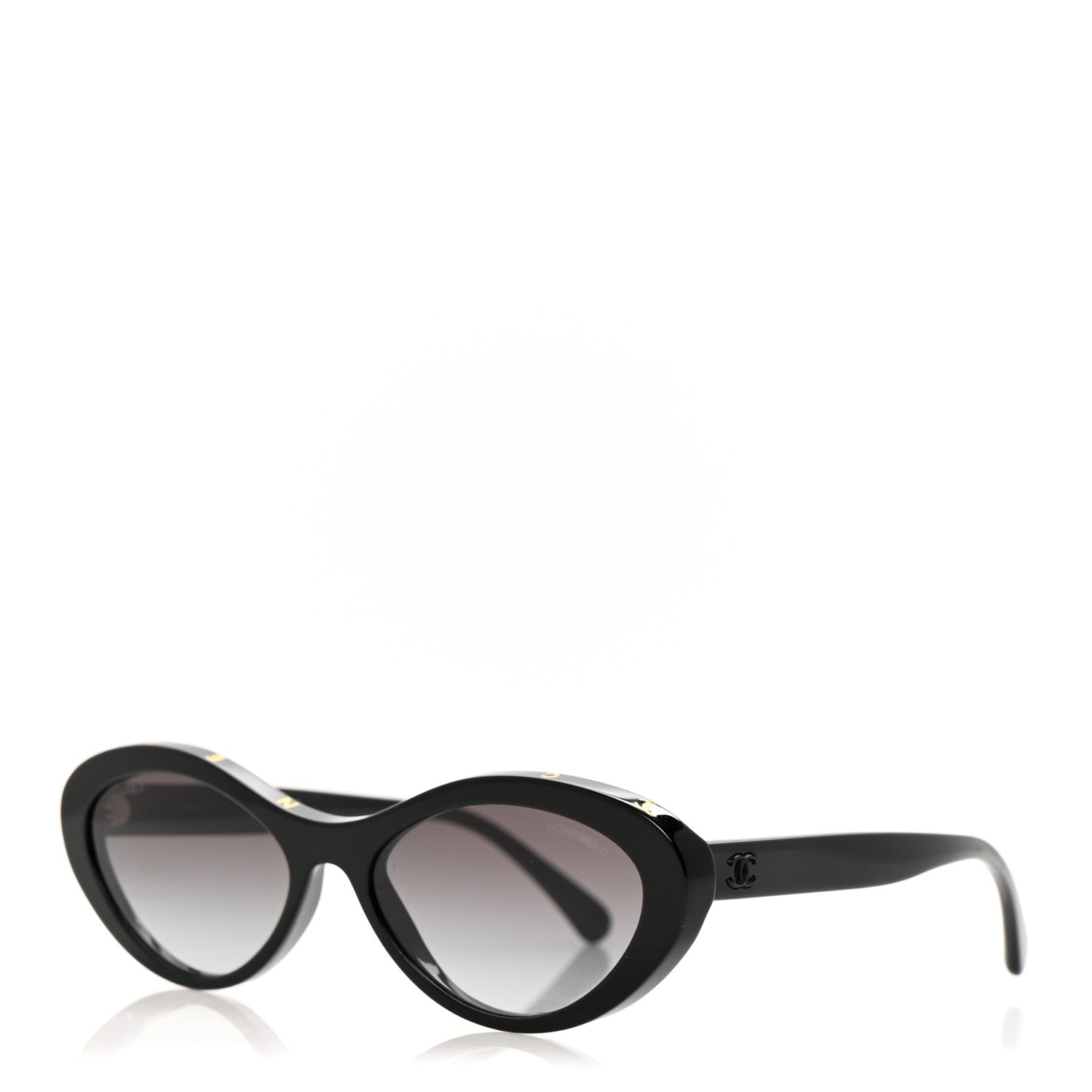 Chanel Acetate Oval Sunglasses 5416 Black Yellow 1 of 8