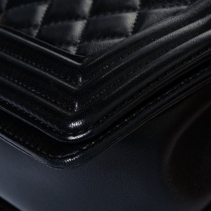 Chanel Lambskin Quilted Medium Boy Flap Black 10 of 15