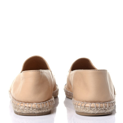 Chanel Lambskin CC Espadrilles 38 Beige Black 5 of 9