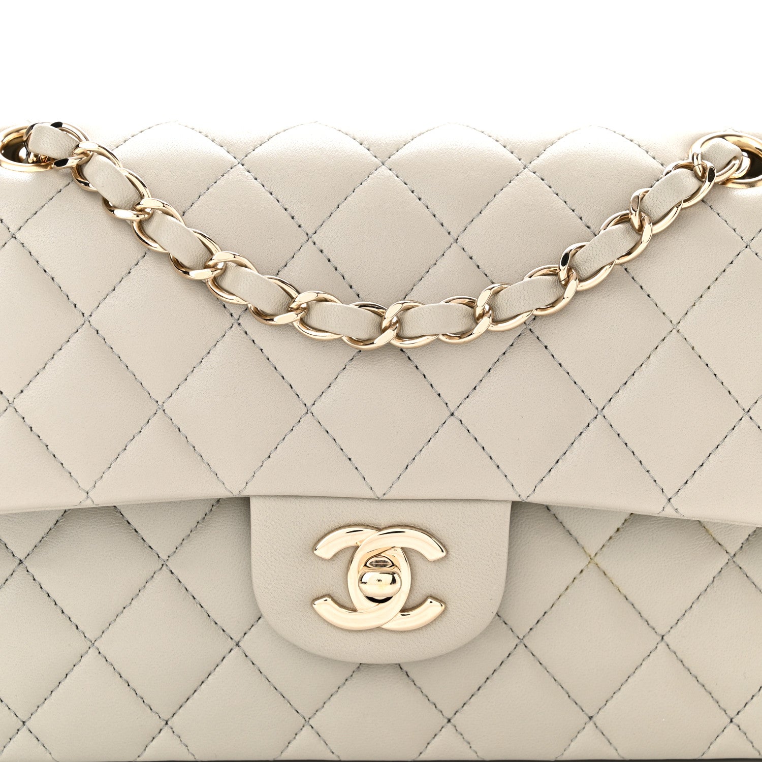 Chanel Lambskin Quilted Small Double Flap Grey 8 of 11