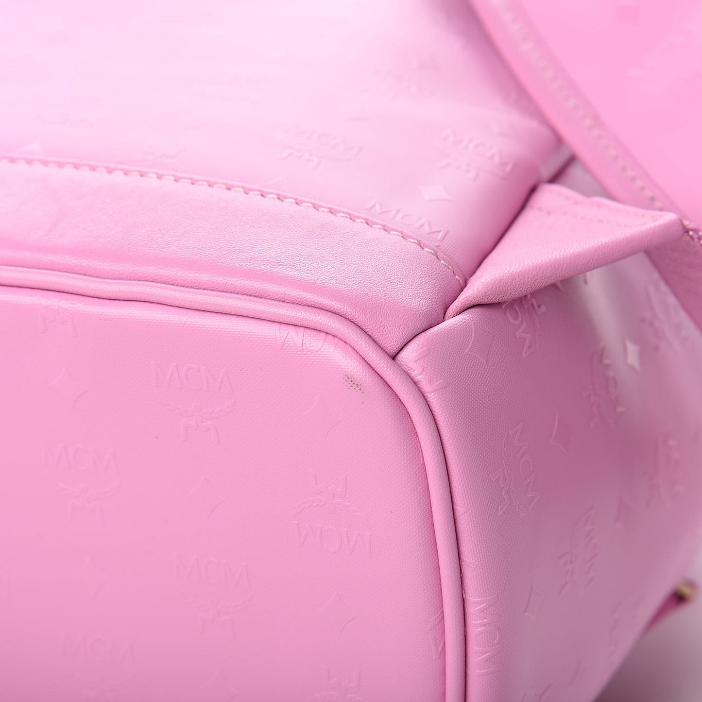 Calfskin Visetos Diamond Printed Small Backpack Pink Cognac