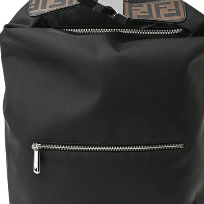 Fendi Nylon Vitello FF 1974 Embossed Cross Strap Backpack Black Maya 8 of 10