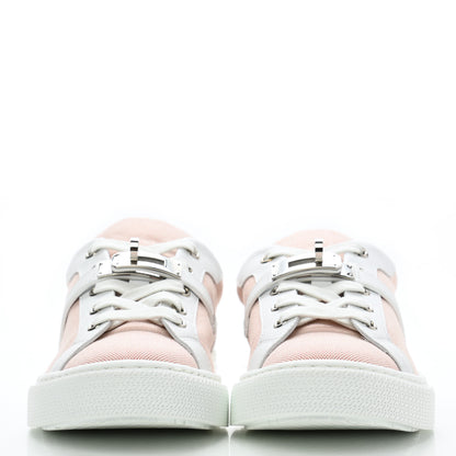 Hermes Calfskin Canvas Day Sneakers 35.5 Framboise White 3 of 9
