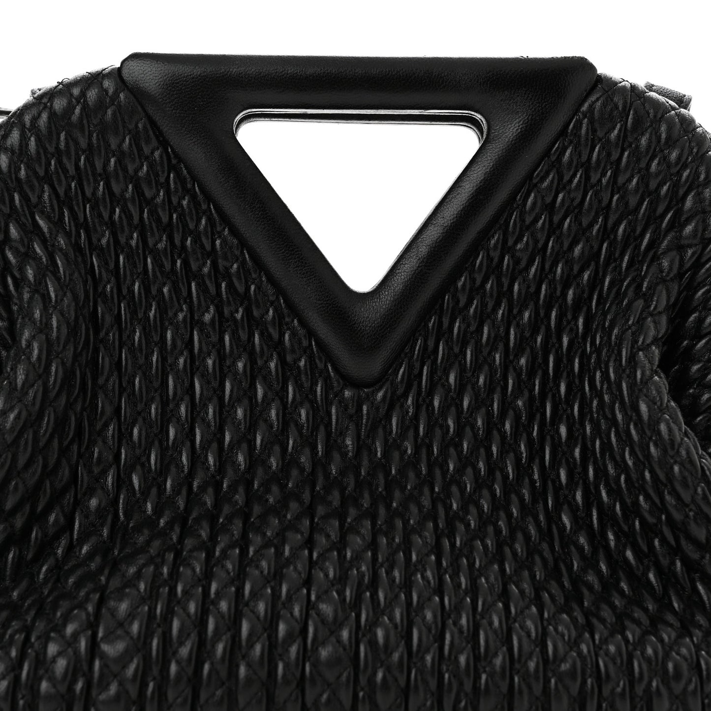 Lambskin Knit Small The Point Triangle Bag Black