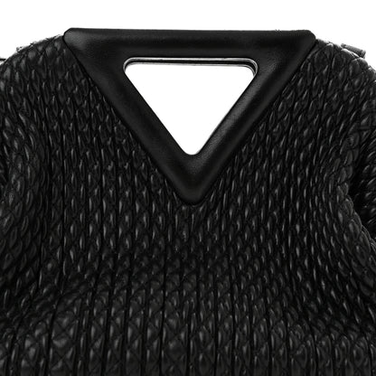 Bottega Veneta Lambskin Knit Small The Point Triangle Bag Black 7 of 11