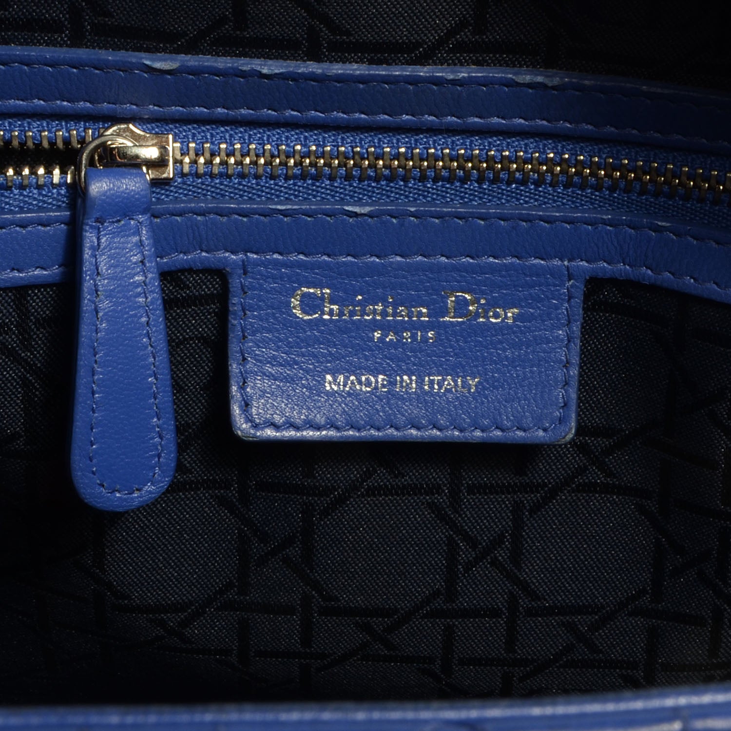 Christian Dior Lambskin Cannage Large Lady Dior Blue Persan 6 of 7