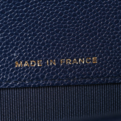 Chanel Caviar Quilted Flap Card Holder Wallet Navy Blue 7 of 9