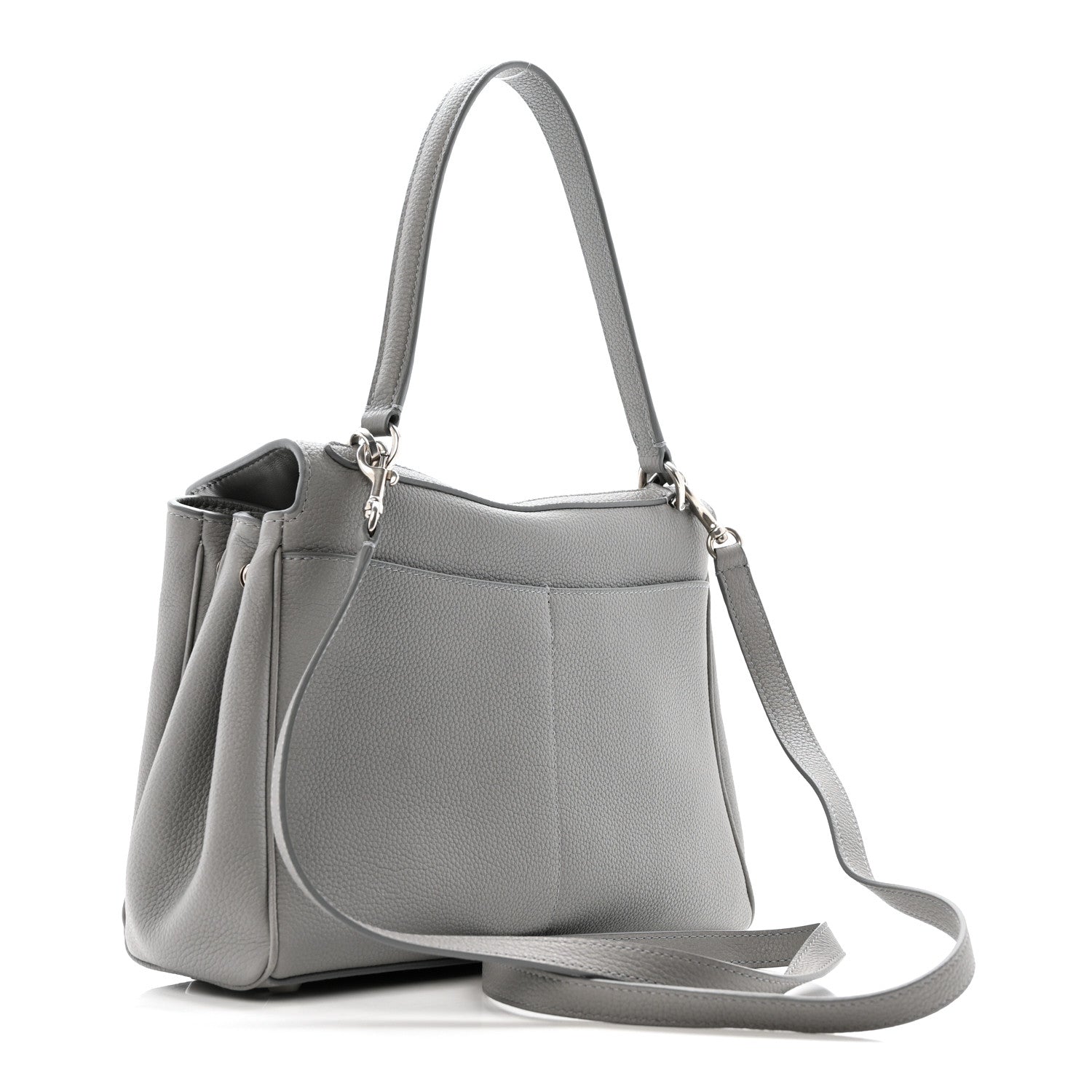 Balenciaga Grained Calfskin Small Rodeo Top Handle Handbag Grey 3 of 12