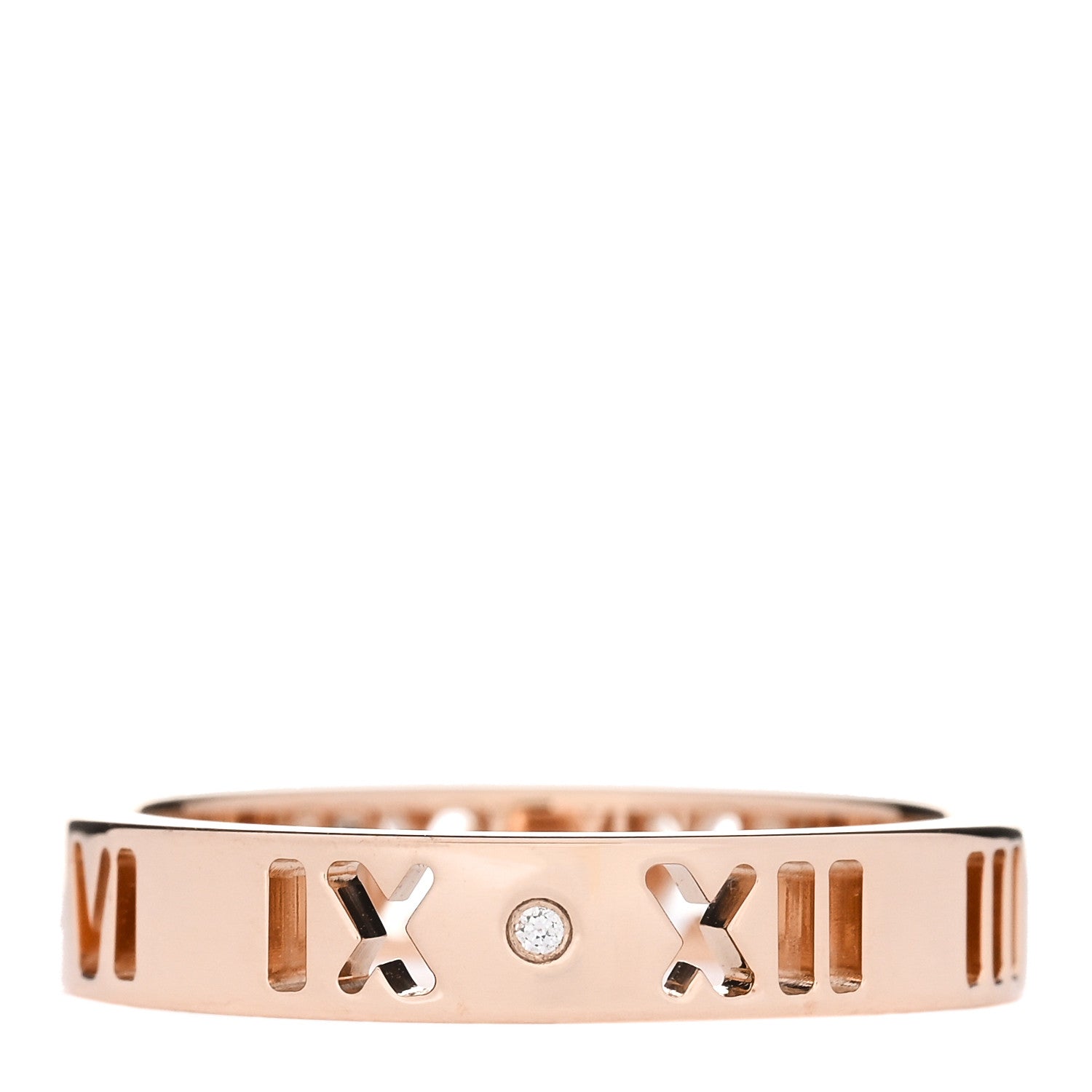 Tiffany 18K Rose Gold Diamond Atlas Pierced Ring 50 5.25 1 of 5