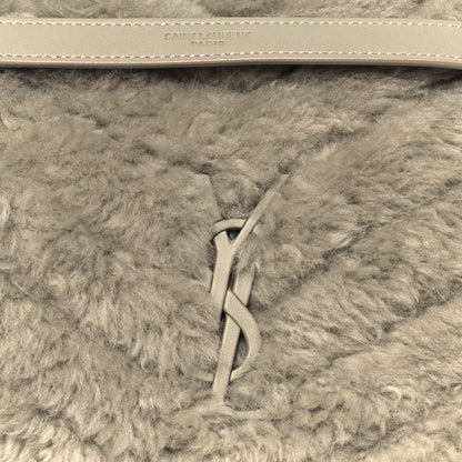 Saint Laurent Calfskin Shearling Monogram Medium Niki Chain Satchel Grey 9 of 11