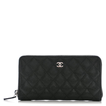 Chanel Caviar Quilted Large Gusset Zip Around Wallet Black 1 of 8