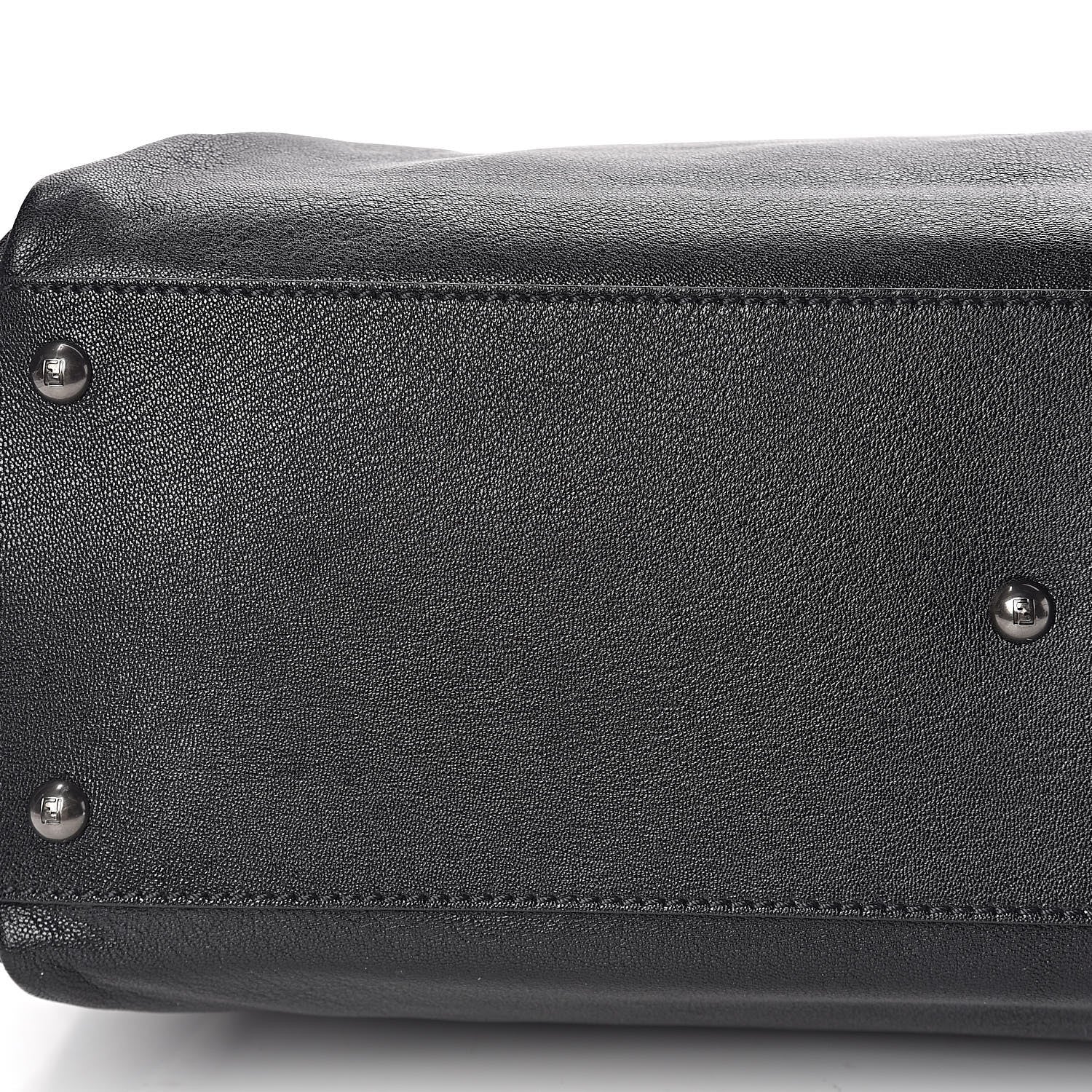 Fendi Goatskin Zucca Large Peekaboo Iconic Satchel Black Tobacco 15 of 16