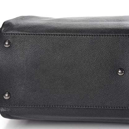 Fendi Goatskin Zucca Large Peekaboo Iconic Satchel Black Tobacco 15 of 16