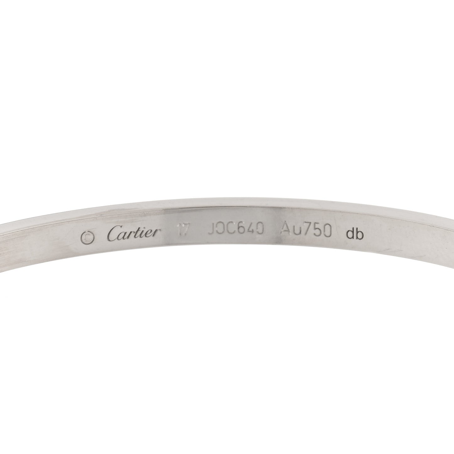 18K White Gold Small LOVE Bracelet 17