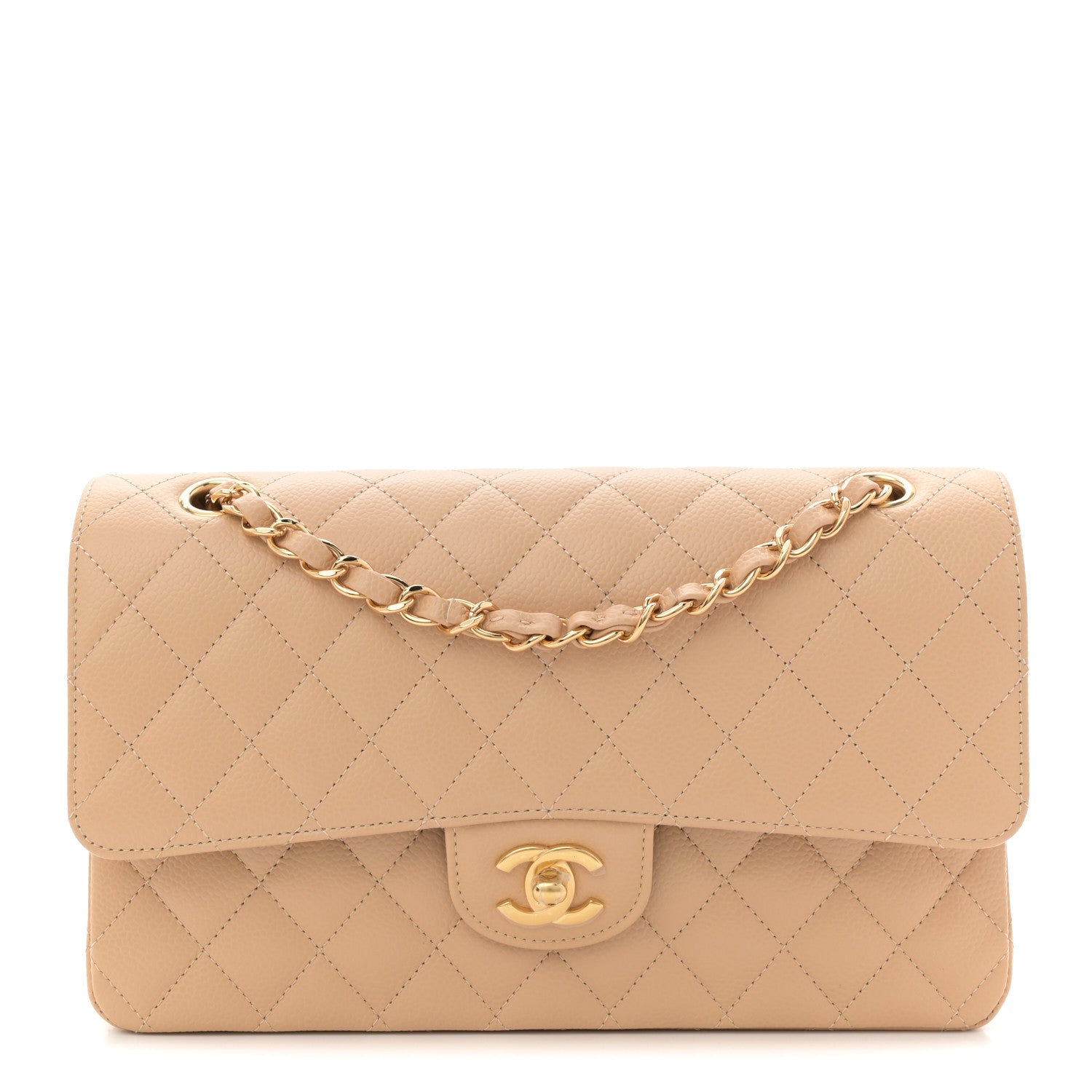 Chanel Caviar Quilted Medium Double Flap Beige 1 of 11