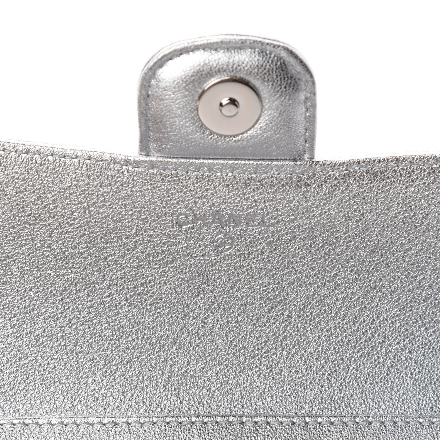 Chanel Metallic Lambskin Quilted Glasses Case With Chain Silver 8 of 11