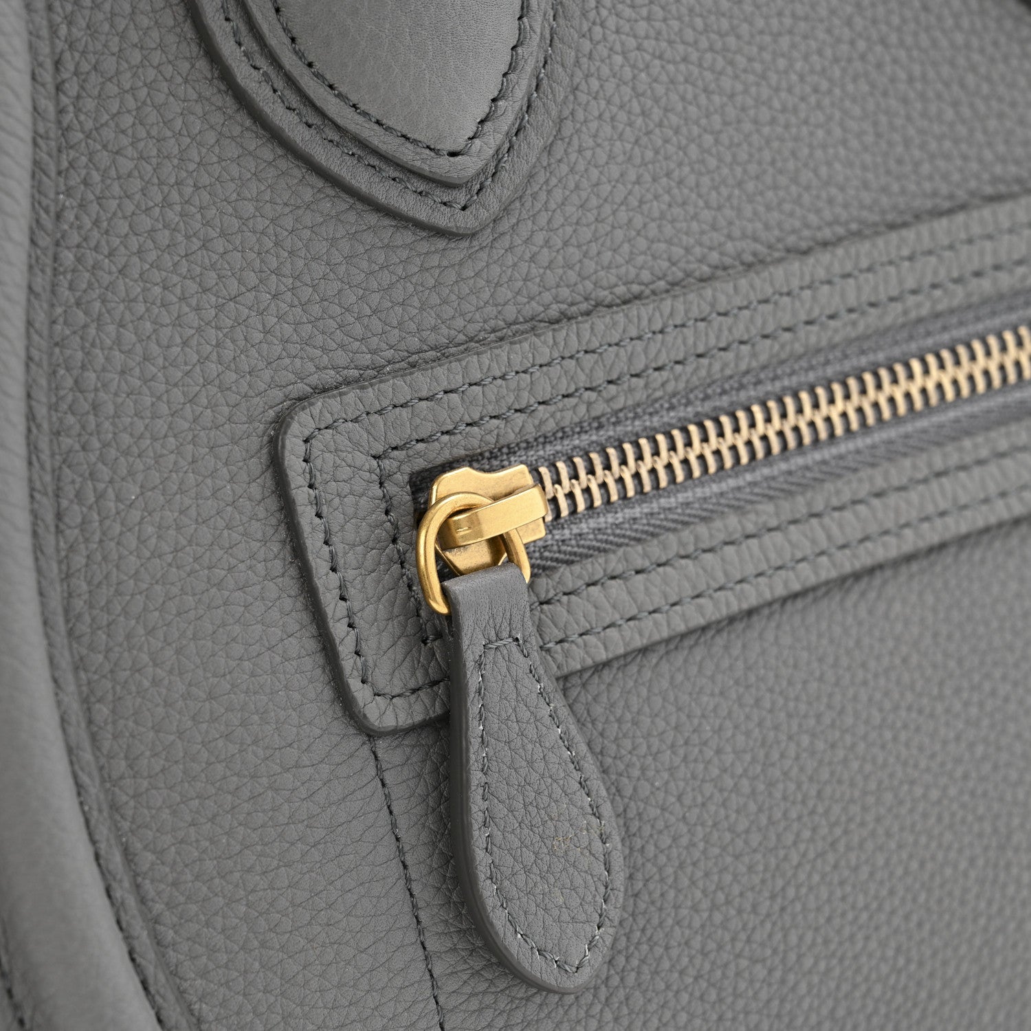 Celine Baby Drummed Calfskin Micro Luggage Kohl 14 of 15
