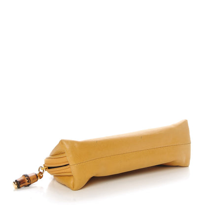 Gucci Lambskin Medium Bamboo Cosmetic Case Yellow 4 of 13