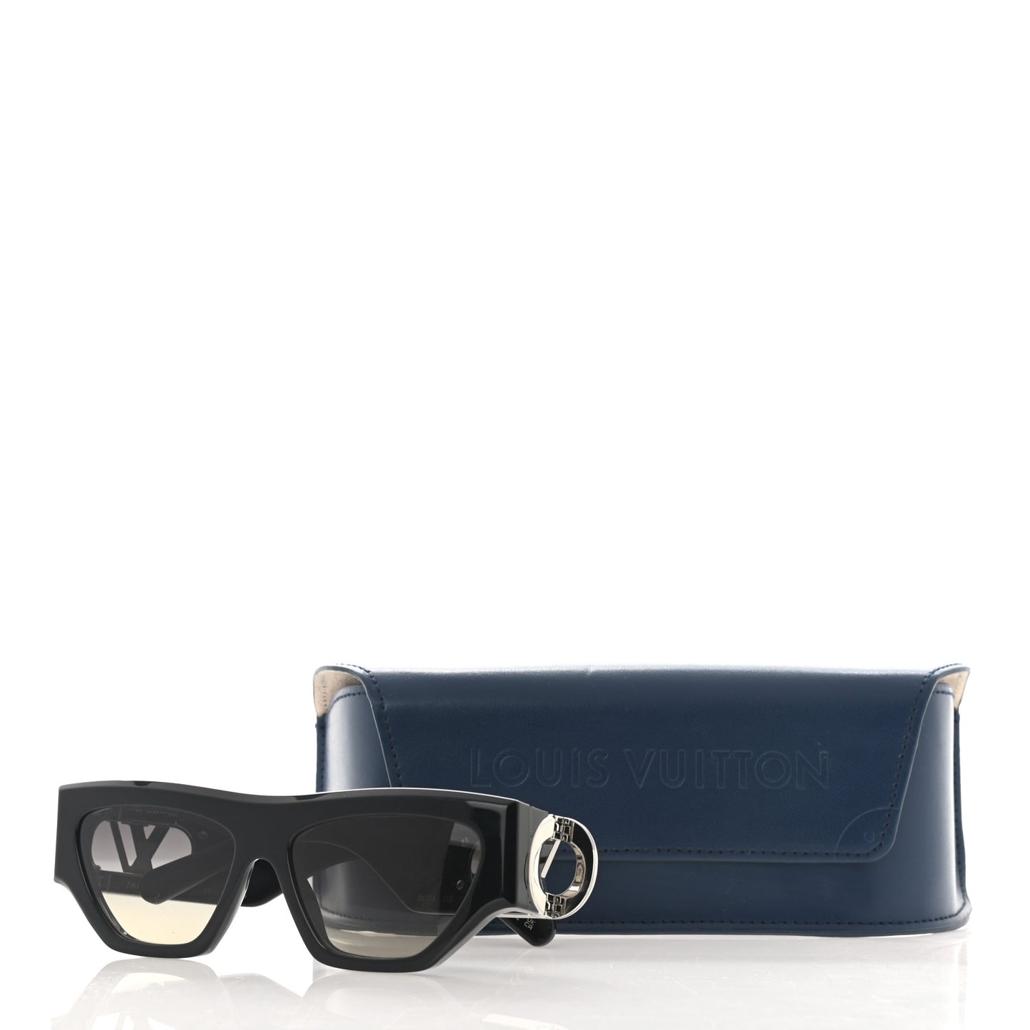 Acetate Enamel LV Link Cat Eye Sunglasses Z1663W Black