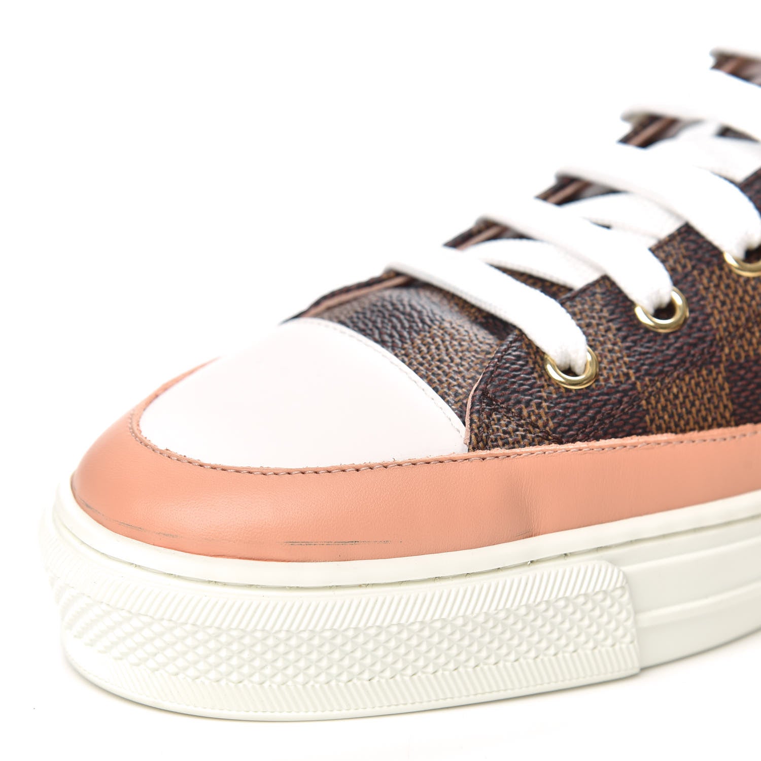 Louis Vuitton Damier Ebene Stellar High Top Sneakers 39 Venus Pink 6 of 7