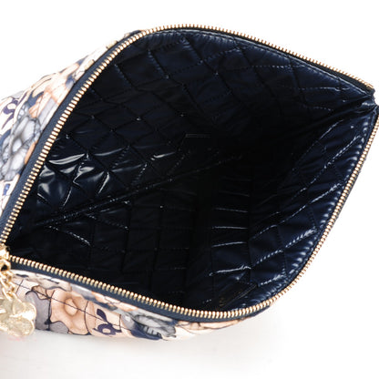 Chanel Nylon Quilted Medium Cat Emoticon Cosmetic Case Navy 5 of 7