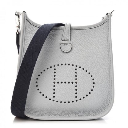 Hermes Taurillon Clemence Amazone Evelyne TPM Bleu Pale Indigo 1 of 10