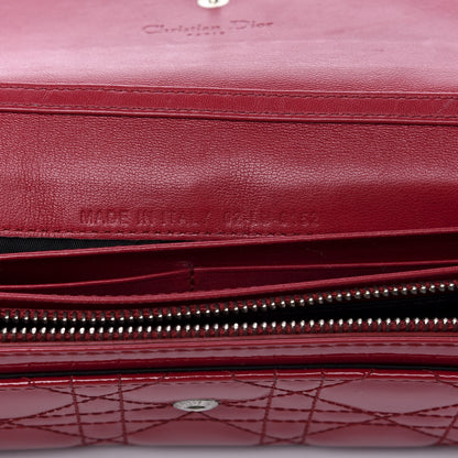Christian Dior Patent Cannage Rendezvous Chain Wallet Pink 7 of 8