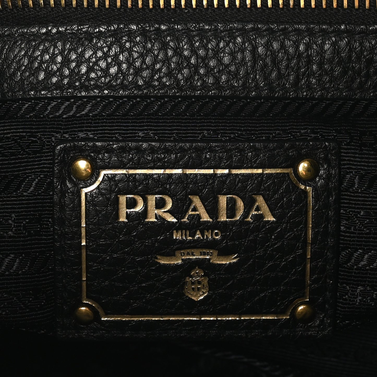 Vitello Phenix Embossed Logo Hobo Black