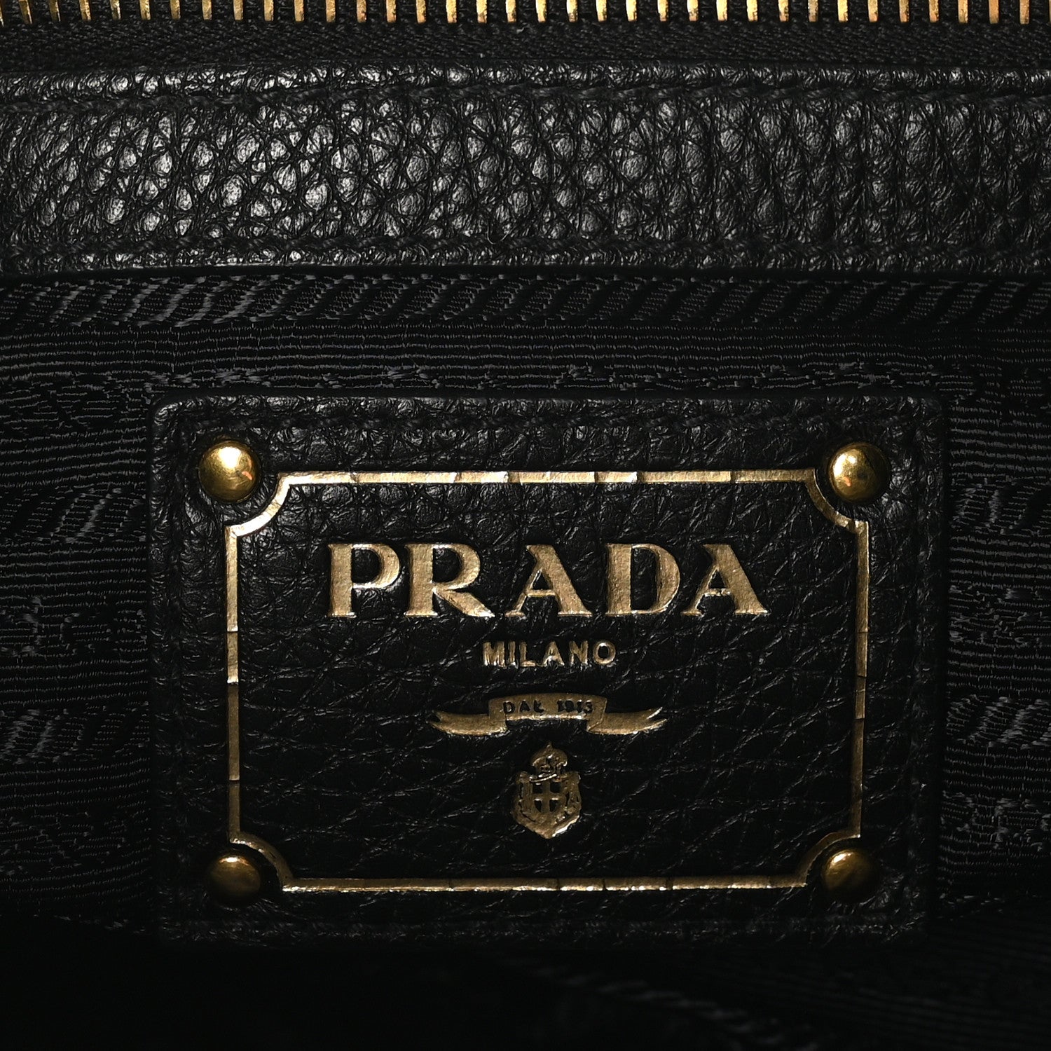 Prada Vitello Phenix Embossed Logo Hobo Black 6 of 9