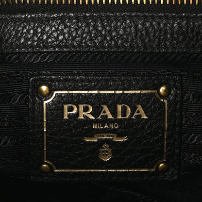 Prada Vitello Phenix Embossed Logo Hobo Black 6 of 9
