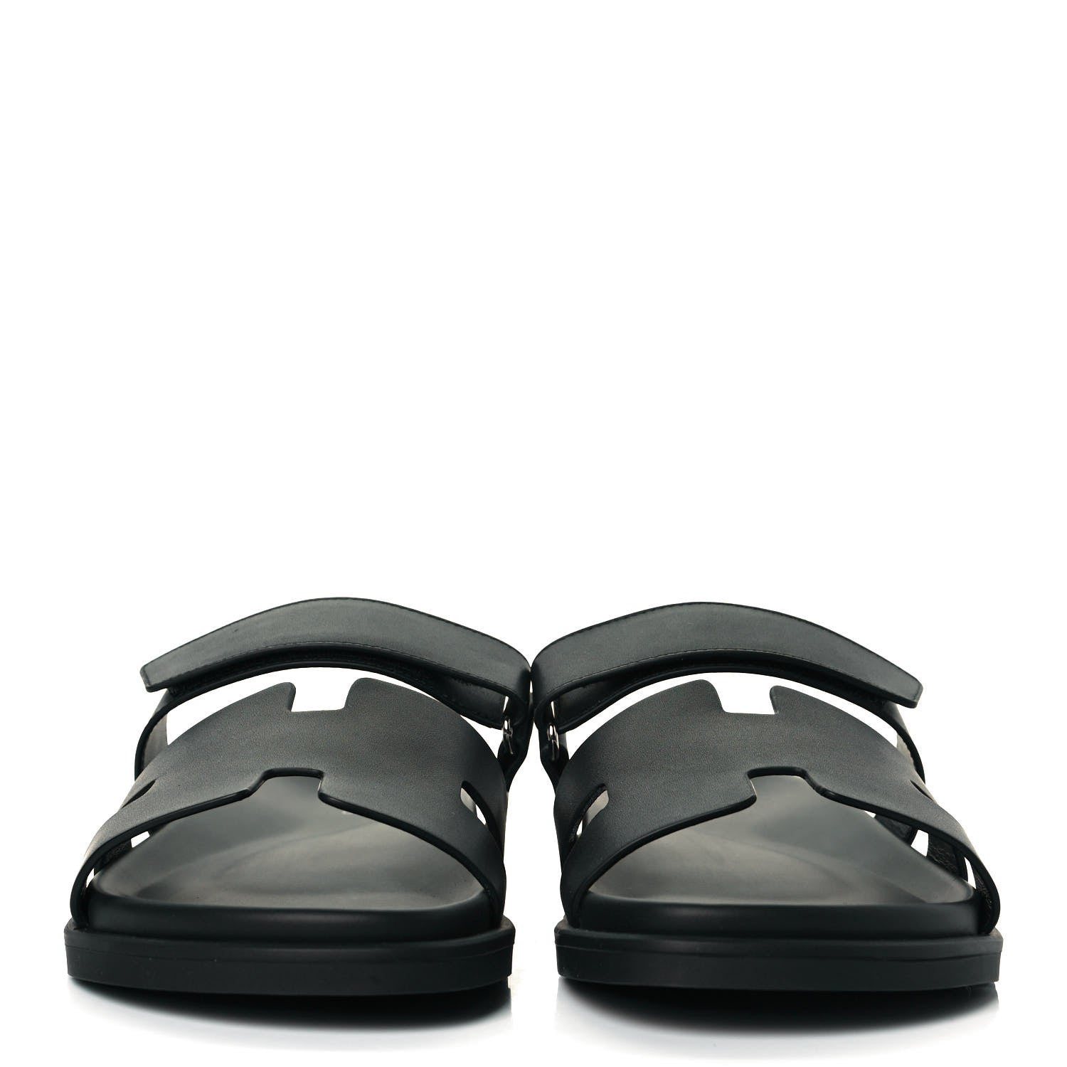Hermes Calfskin Mens Chypre Sandals 43 Black 2 of 9