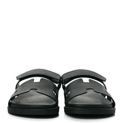 Hermes Calfskin Mens Chypre Sandals 43 Black 2 of 9