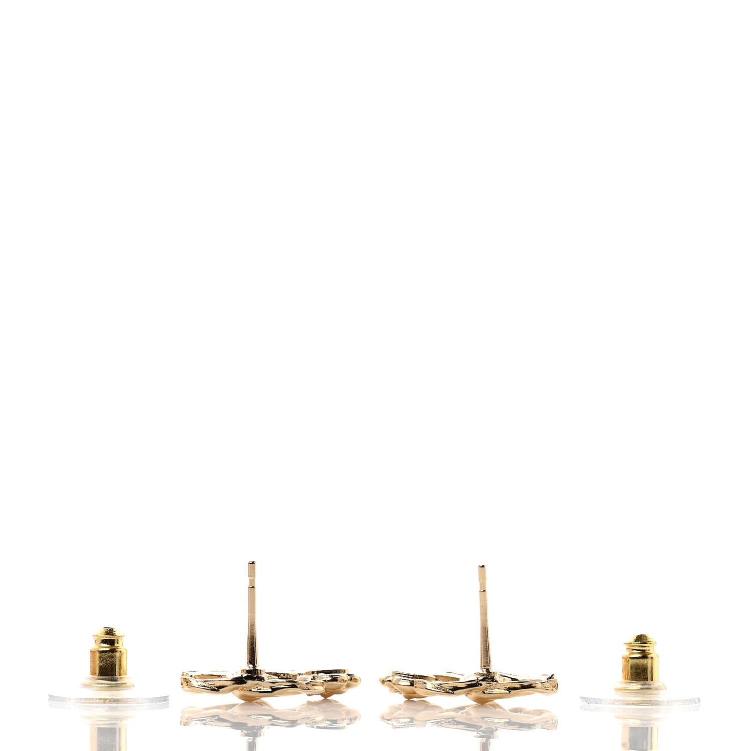 Chanel Metal Camellia CC Earrings Gold 3 of 5