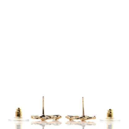 Chanel Metal Camellia CC Earrings Gold 3 of 5