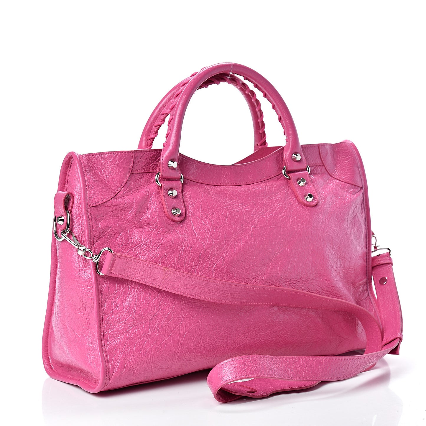Agneau Classic Silver Hardware City Rose Flamingo
