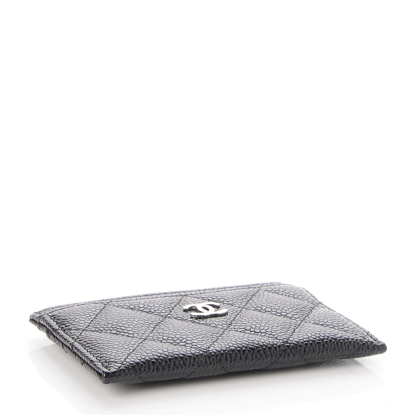 Caviar Quilted Card Holder Black