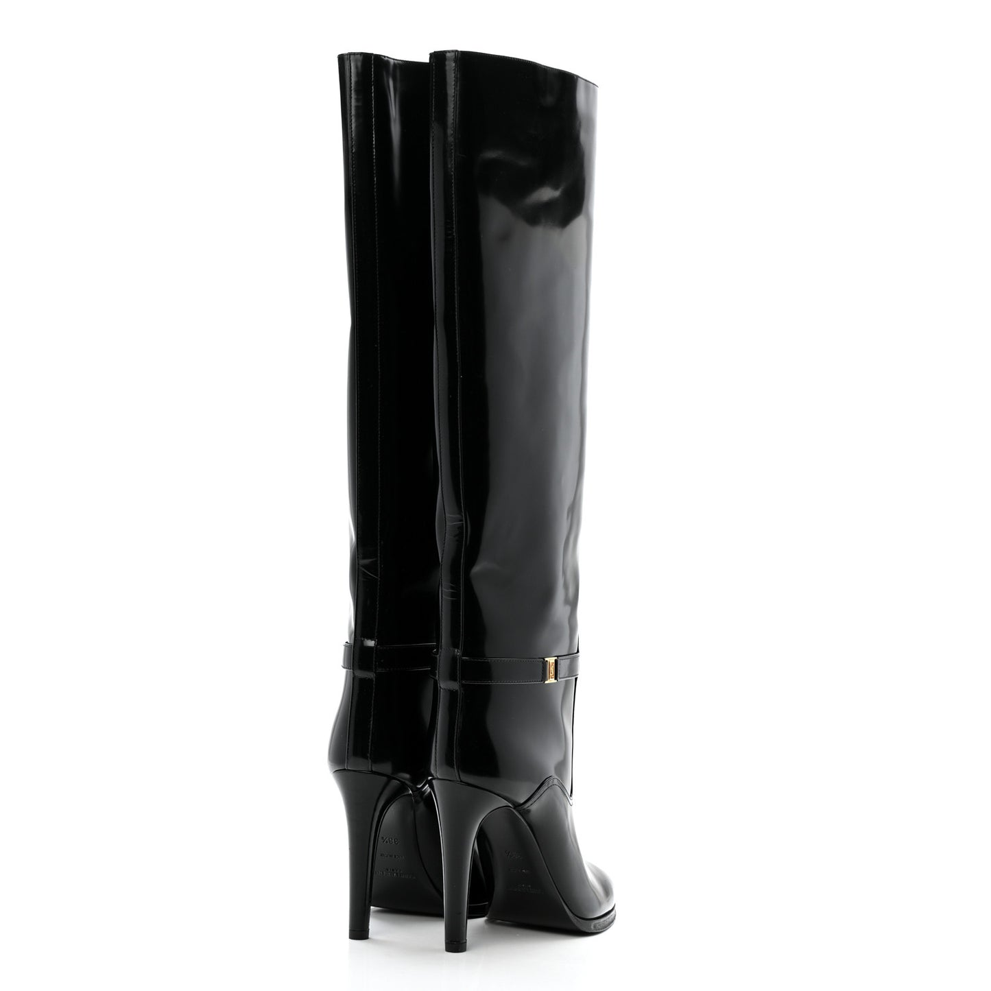 Patent Calfskin Diane 100 Boots 38.5 Black