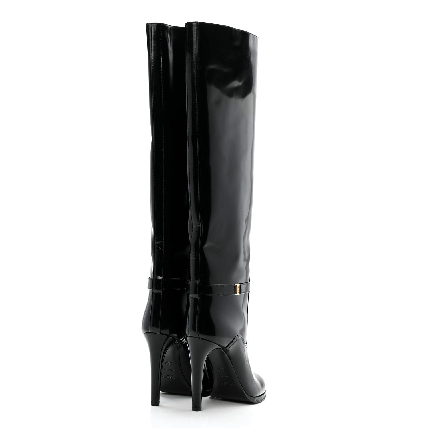 Saint Laurent Patent Calfskin Diane 100 Boots 38.5 Black 4 of 10