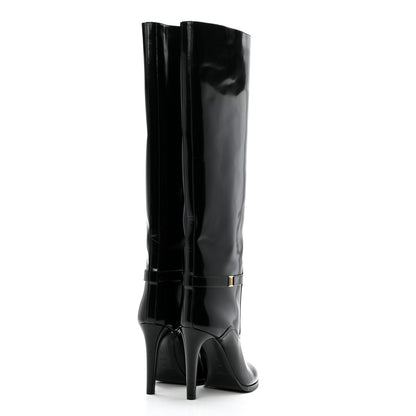 Saint Laurent Patent Calfskin Diane 100 Boots 38.5 Black 4 of 10