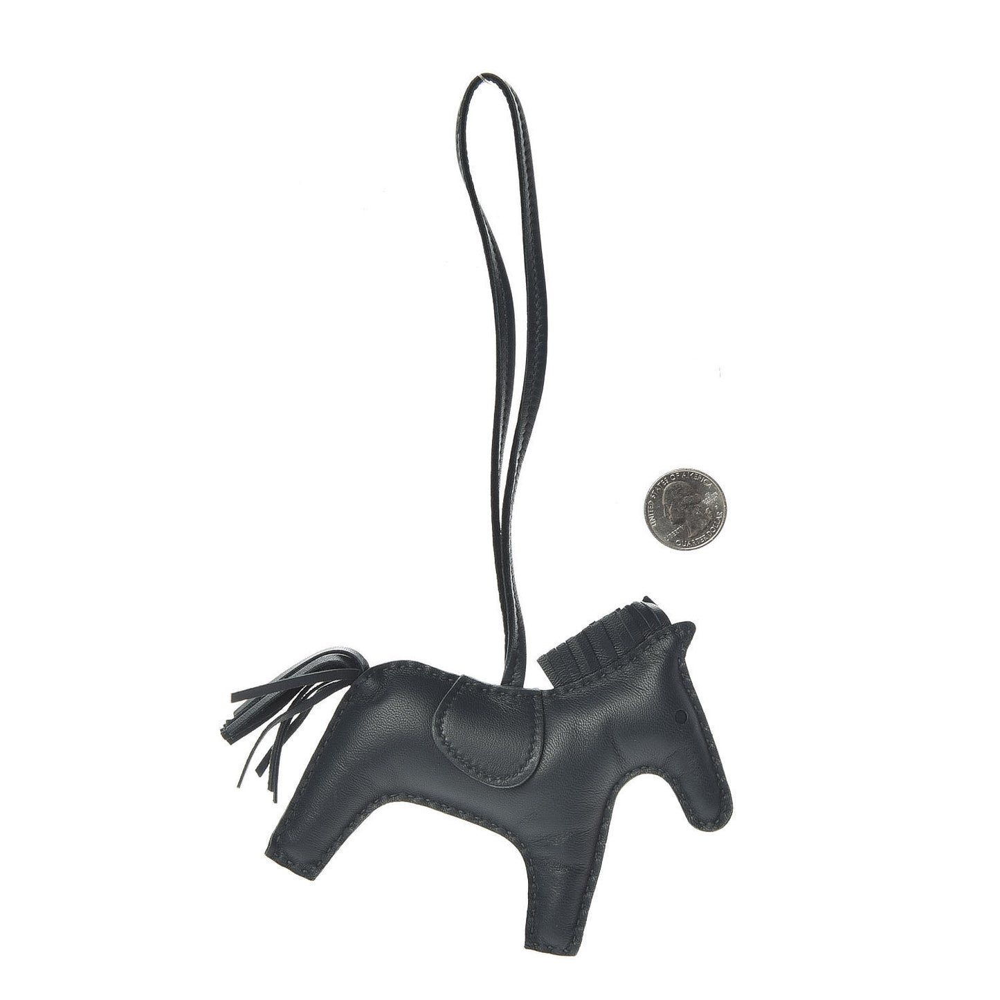 Milo Lambskin Grigri Rodeo Horse Bag Charm MM Vert Cypress