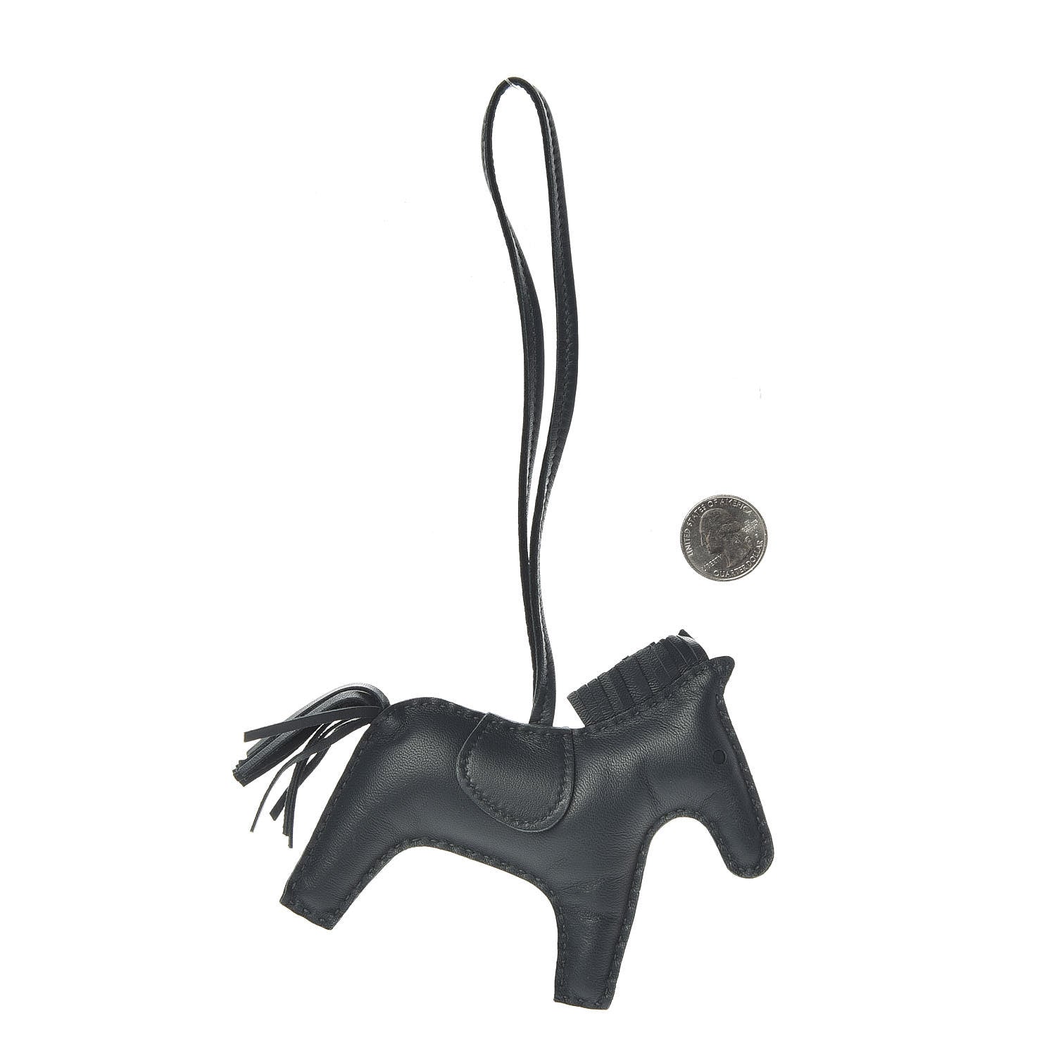 Hermes Milo Lambskin Grigri Rodeo Horse Bag Charm MM Vert Cypress 2 of 5