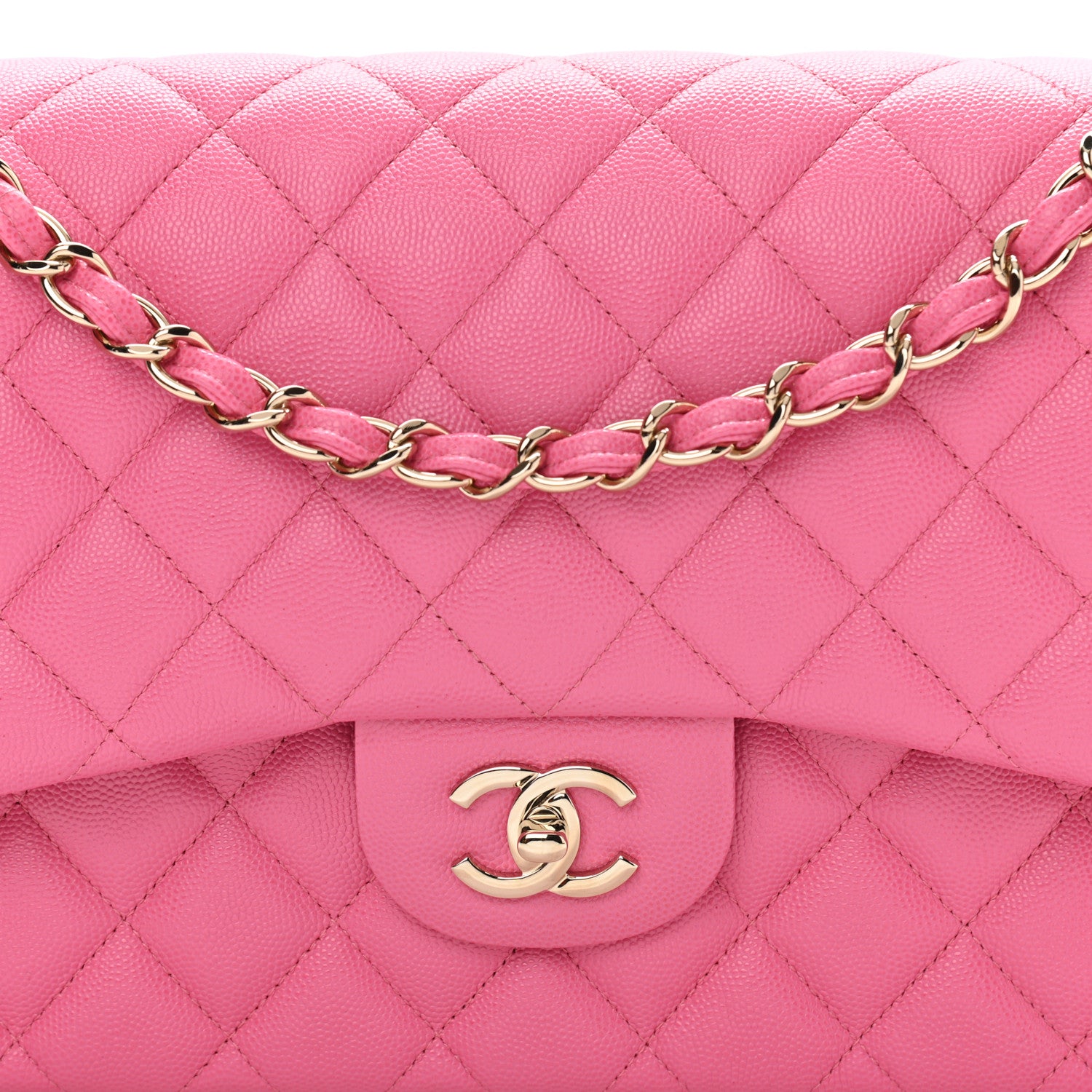 Chanel Caviar Quilted Jumbo Double Flap Pink 7 of 9