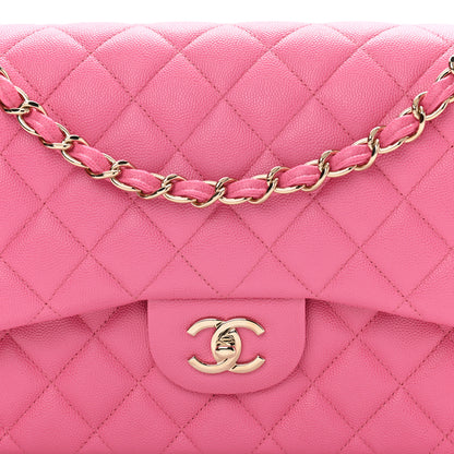 Chanel Caviar Quilted Jumbo Double Flap Pink 7 of 9