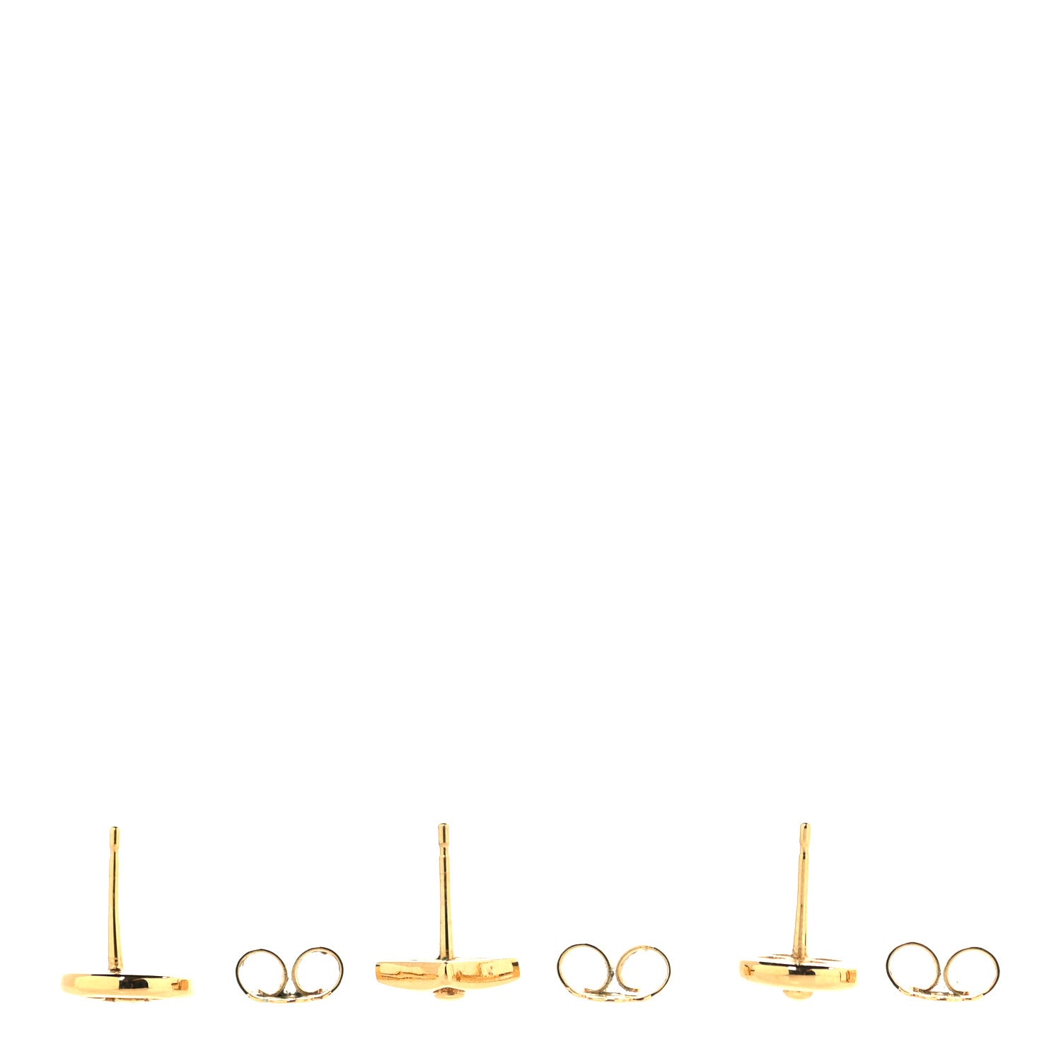 Louis Vuitton Metal Stud Earrings Set of 3 Gold 3 of 5