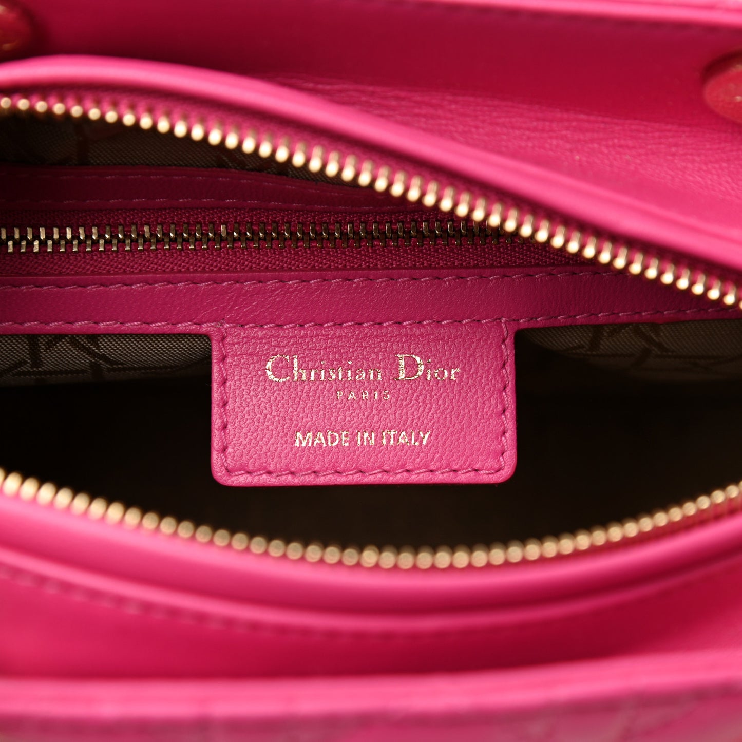 Lambskin Cannage Medium Lady Dior Fuchsia