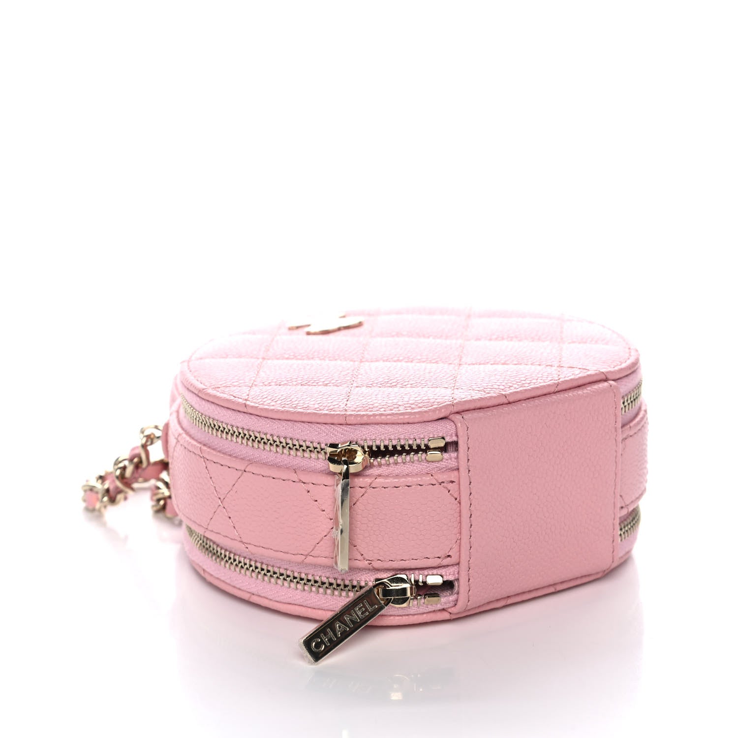 Chanel Caviar Quilted Round Handle With Care Vanity With Chain Pink 4 of 12
