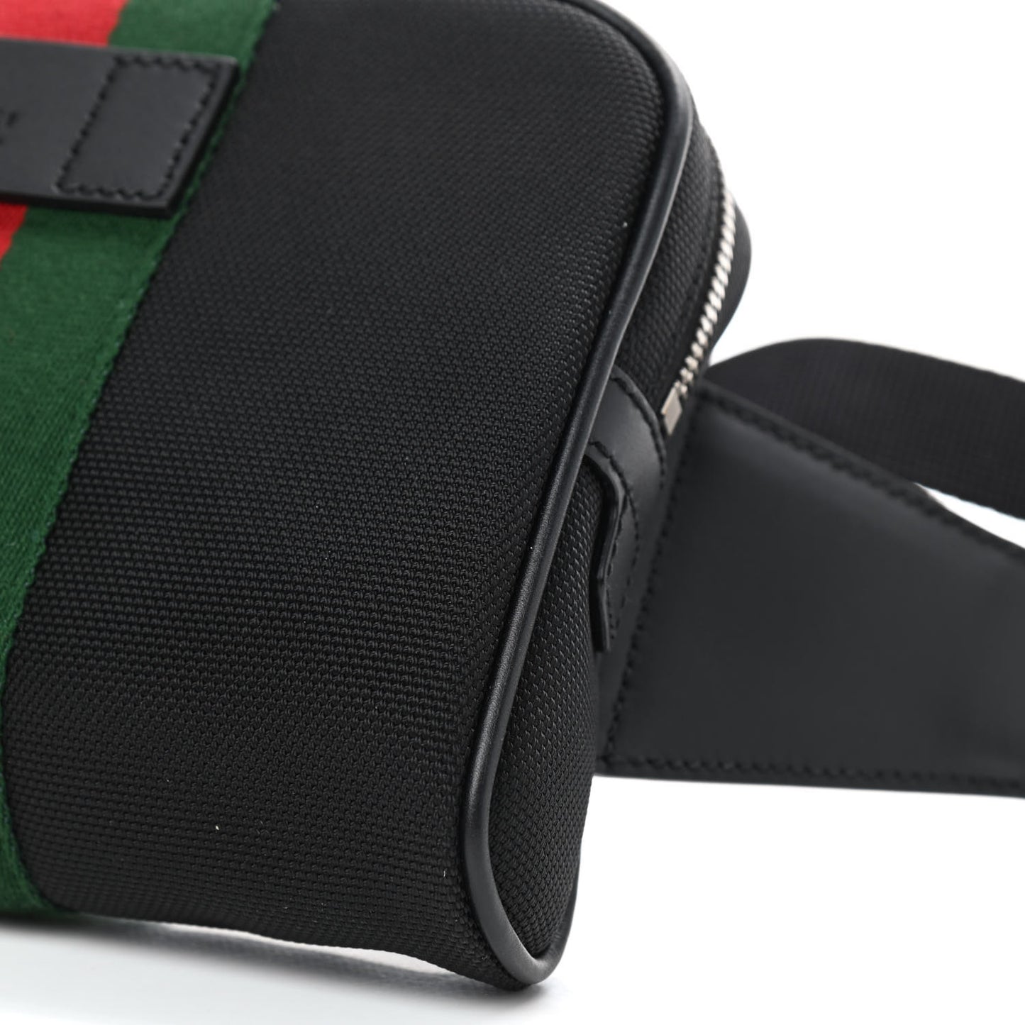 Canvas Web Slim Belt Bag Black