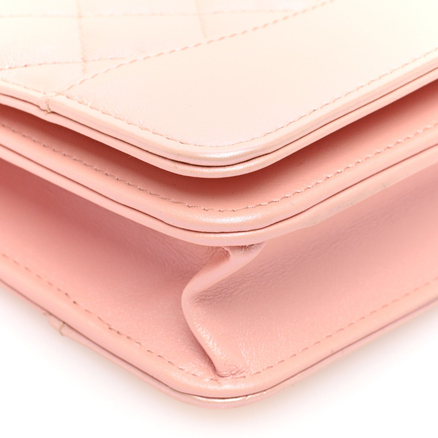 Chanel Iridescent Aged Calfskin Quilted Gabrielle Wallet On Chain WOC Rose 9 of 10