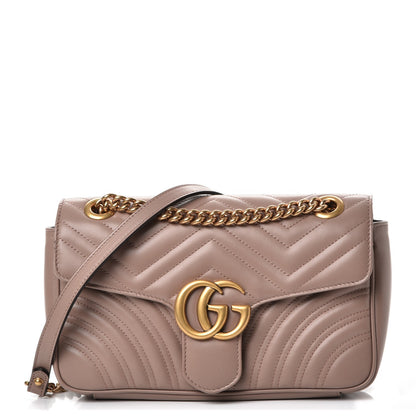 Gucci Calfskin Matelasse Small GG Marmont Shoulder Bag Porcelain Rose 1 of 7