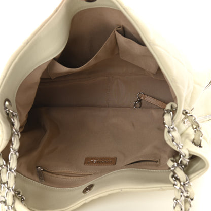 Chanel Caviar Quilted Expandable Zip Shoulder Bag White 5 of 11